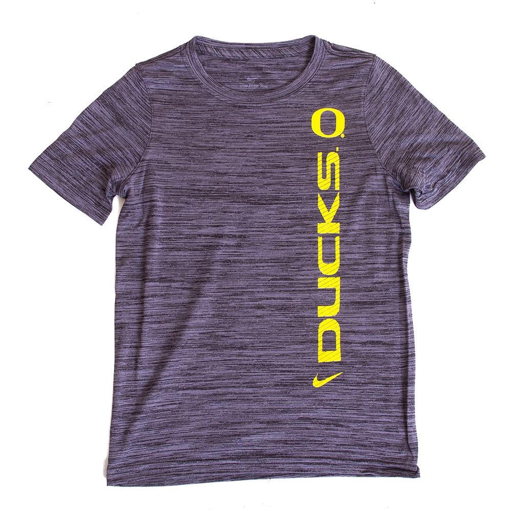 Youth Black Heather Nike Sideline24 Dri FIT Team Issue O Ducks Velocity T Shirt
